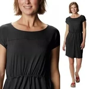 Columbia Cold Bay 2 Drawstring Waist Cap Sleeve Quick Dry Dress XL Black